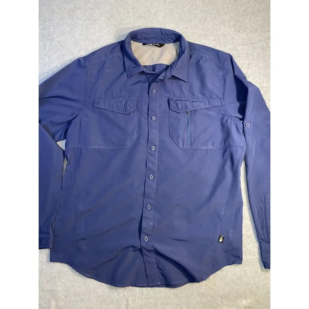 North Face Long Sleeve Button Up Fishing Shirt Men's‎ Medium Vapor Wick